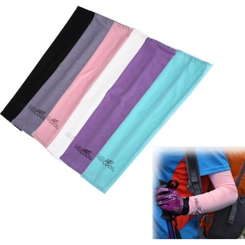 1 Pair Cooling Arm Sleeves Cover UV Sun Protection Golf Bike Spandex Polyurethane Nylon Outdoor Sports Safety Arm Warmers