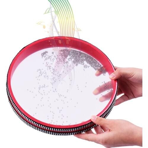 10 Inch Ocean Drum Wooden Handheld Sea Wave Drum Percussion Drum Gentle Sea Sound Musical Toy for Children