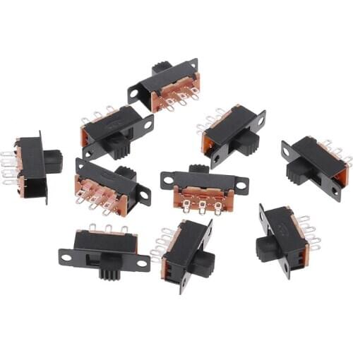 10Pcs SS22F32 6 Pins 2 Positions DPDT On/On Mini Slide Switch 0.5A Toggle Switch wholesale