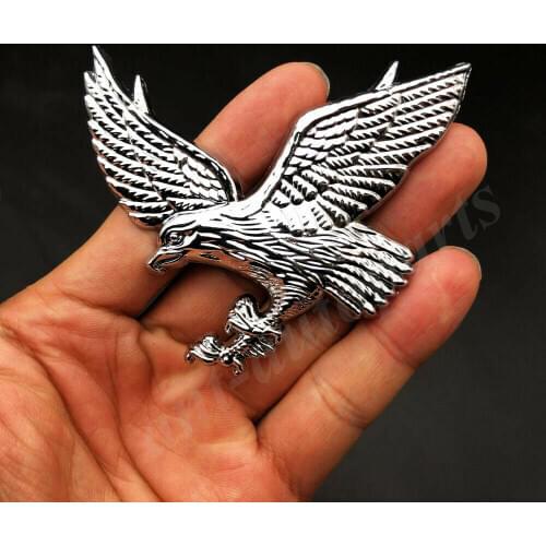 3D Chrome Metal Eagle Hawk Logo Car Trunk Rear Emblem Badge Decal Sticker