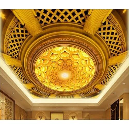 3d ceiling murals wallpaper European-style circular relief roof ceiling murals 3d customized wallpaper wallpaper 3d ceiling