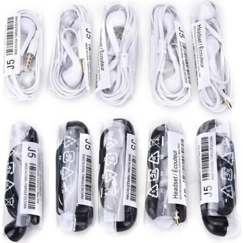 5pcs J5 Headsets In-ear Earphones Headphones Hands-free With Mic For Samsung For HTC/Xiaomi Phones