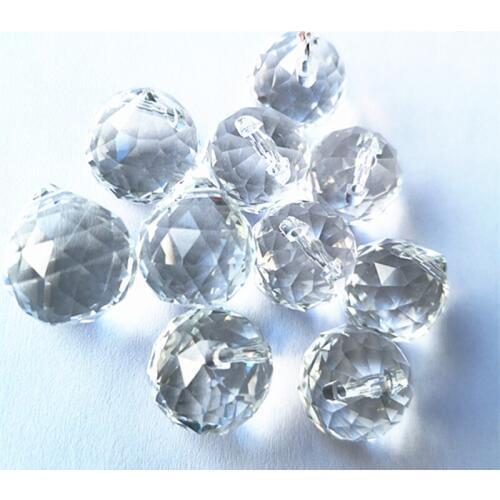 50pcs/lot Top Quality 20mm Clear Crystal Hanging Faceted Ball Wedding Decoration Crystal Home Decoration Free Shipping
