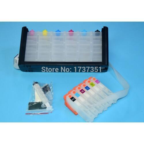 6 Color IC80 Continuous Ink System with Auto Reset Chip for Epson EP-977 EP-907 EP-807 EP-707 EP-777 Printer