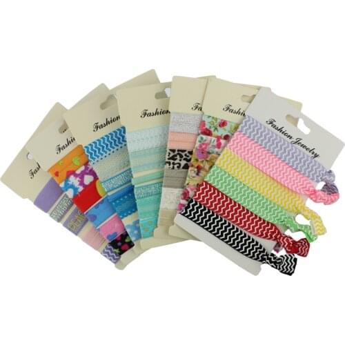 6 PCS/pack Hot Elegant Pattern Colorful No Crease Hair Tie Bracelets Hairband Rope Hair Band Accessories