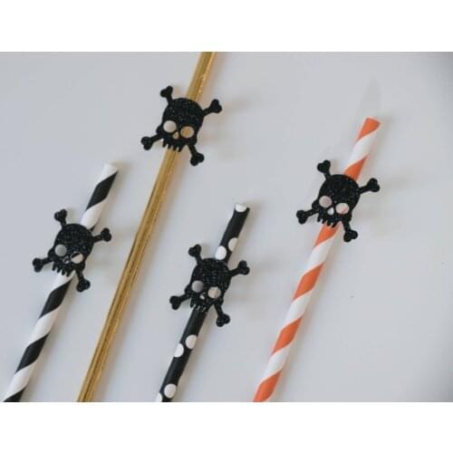 Glitter Skull Paper Straws. High Quality Paper Straws.Halloween Party, Party Decor
