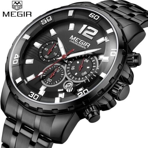 MEGIR Quartz Men Watch Top Brand Luxury Army Military Wrist Watches Clock Men Relogio Masculino Business Wristwatch Chronograph