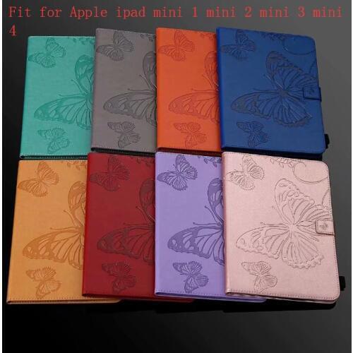 Tablet shell For iPad Mini 1 2 3 4 Magnetic Butterfly Painting case for mini1 mini2 mini3 mini4 Stand Cover Tablet PC +pen