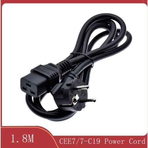 Euro Schuko to PDU Power supply cable,CEE7/7 Plug to IEC320 C19 AC Power Cord,H05VV-F 3G 1.5mm,1.8m,VDE