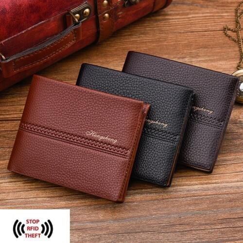 HengSheng Men Wallet Leather Vintage Purses High Quality Money Bag Credit Card holders New Dollar Bill Wallet