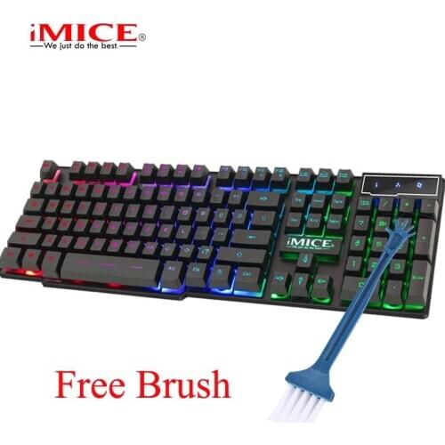 IMice Gaming Keyboard with Backlit Lighting Suspend 104 Keycaps Keyboard for Gaming Office Notebook Desktop with Free Brush