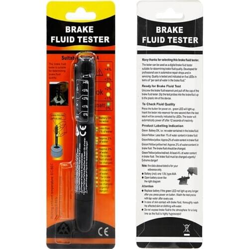 Pocket Brake Fluid Tester Fluid Measuring Tool Electrolytic Tester Brake oil detector DOT3 DOT4 DOT5