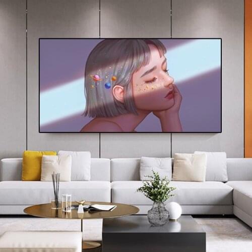 Comic Girl Canvas Painting Naked Beauty Posters and Prints Wall Pictures Modern Girl Bedroom Room Home Decoration Pictures