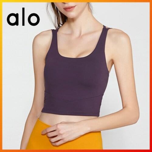 Alo Yoga Summer Sexy Womens Sports Bra Five-color Yoga Fitness Underwear Running Sports Tube Top