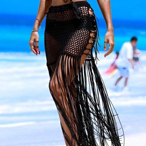 Summer Women Sexy Bikini Cover Up Mesh Sheer Beach Mini Wrap Skirt Swimwear Sarong Pareo Bathing Suit Cover Ups Skirt Swimsuit
