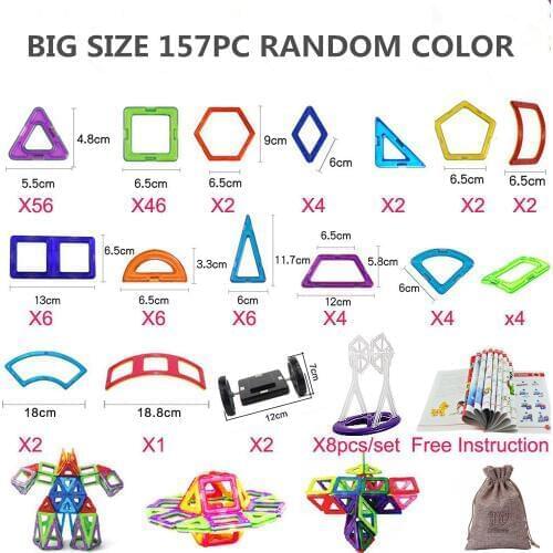 30-182Pcs/Set Big Standard Size Magnetic Model & Building Block Brick Designer Toys 16 different Sets For Children Birthday Gift