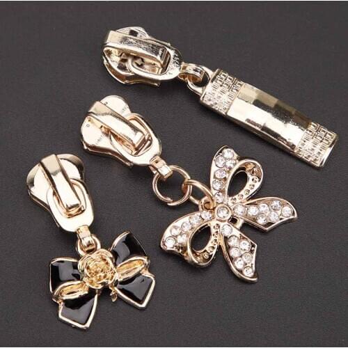 2pcs zipper head metal decorative pendants zipper repair kits metal zipper slider DIY garment bag tailors sewing accessories