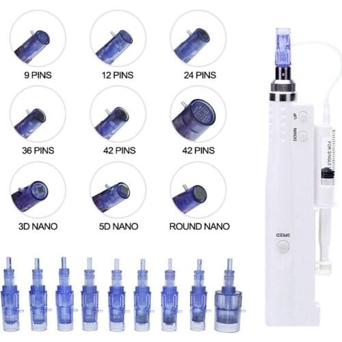 MTS Microneedle 10PCS Cartridges And 10 PCS Syringe Tube Screw Suits For 2 in 1 Mini Hydra Gun Auto Mesotherapy Injector