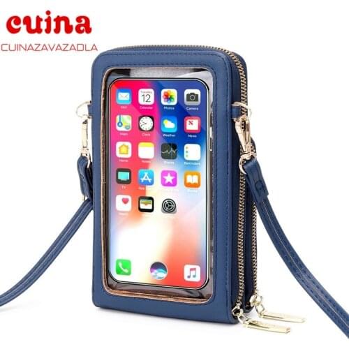 Women Multifunctional Touch Screen Mobile Phone Bag Female Messenger Shoulder Bag Phone Card Holders Wallet Handbag Pockets Girl