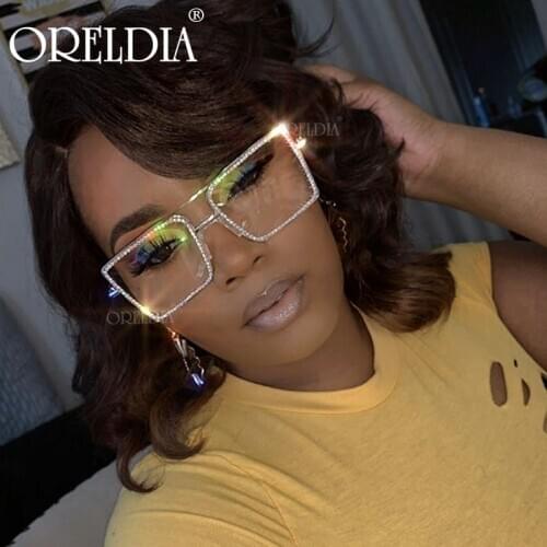 Fashion Transparent Square Sunglasses Metal Frame Women Overize Glasses Men Eyeglasses Frame Nerd pPlain Glasses Clear Shades