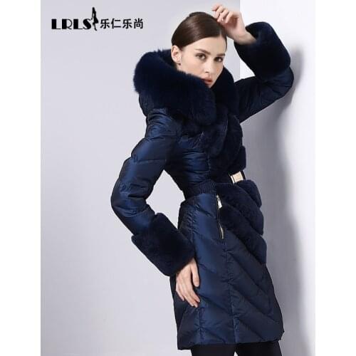 New luxury Royalcat 2020 Winter Jacket Women down jackets fox fur coat long down Coat womens parka thicken slim Outerwear