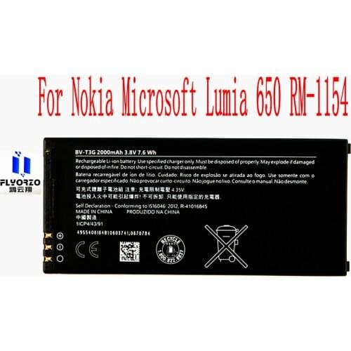 100% Brand new High Quality 2000mAh BV-T3G Battery For Nokia Microsoft Lumia 650 RM-1154 Mobile Phone