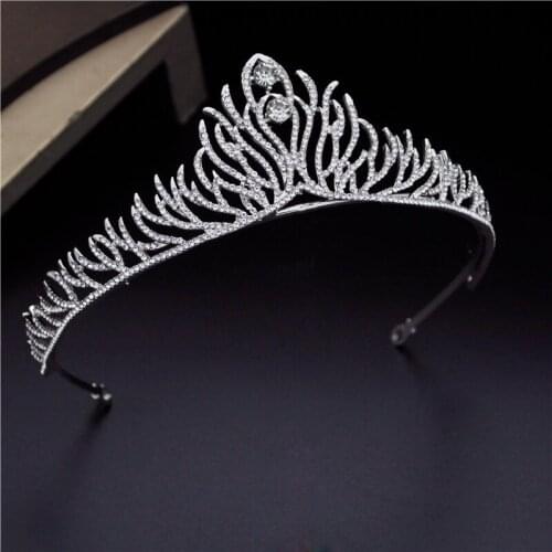 Full Rhinestone Bridal Wedding Crown Headband Flower Tiaras Hair Jewelry Princess Bride Headdress Prom Party Head Ornaments