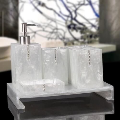 Simple Bathroom Decoration Resin Mouthwash Cup Lotion Bottle Mouthwash Cup Toothbrush Holder Bathroom Supplies Ornaments