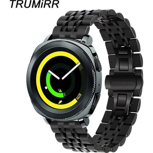 20mm Premium Stainless Steel Watchband +Tool for Samsung Gear Sport SM-R600 Watch Band Quick Release Strap Wrist Bracelet Black