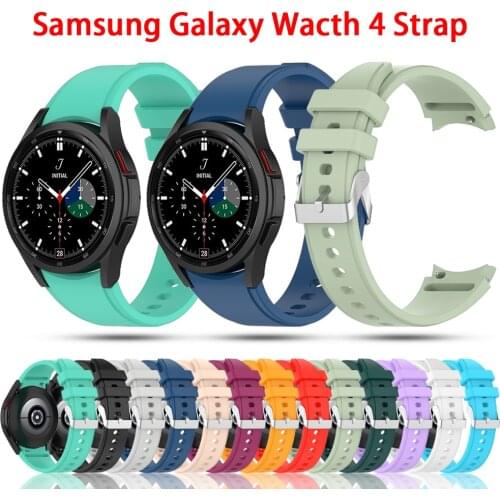 Silicone Strap For Galaxy Watch 4 44mm 40mm Replacement Wristbands For Samsung Galaxy Watch4 classic 46mm 42mm Curved end Band