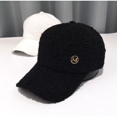 Imitation Lamb Wool Warm Caps for Men and Women Autumn and Winter All-match Trendy Brand New Baseball Cap Korean Ladies Hats