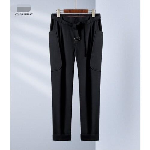 Harem Mens pants European and American simple big-name summer new personality pocket large size pants trousers foot pants