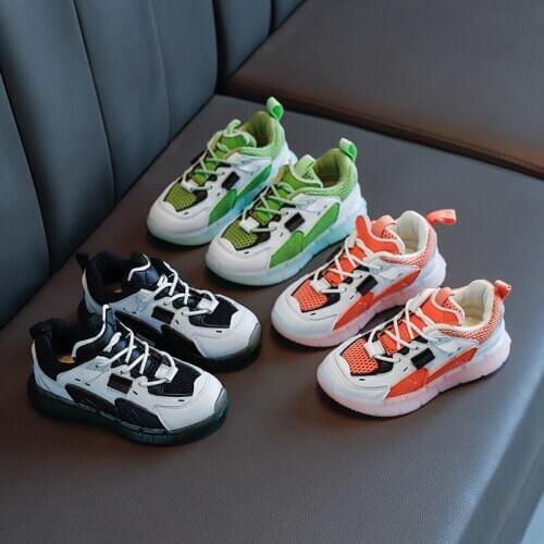 2020 Autumn Childrens Mermaid Shoes Sports Shoes Boys Mesh Shoes Girls Lightweight Student Shoes Non-slip Casual Shoes