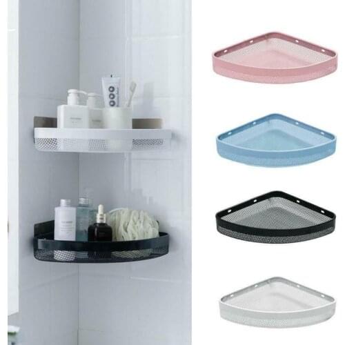Punch-free Bathroom Corner Shelf Bathroom Kitchen Organizer Holder Metal Corner Shower Metal Shelf Holder Storage Rack Punch