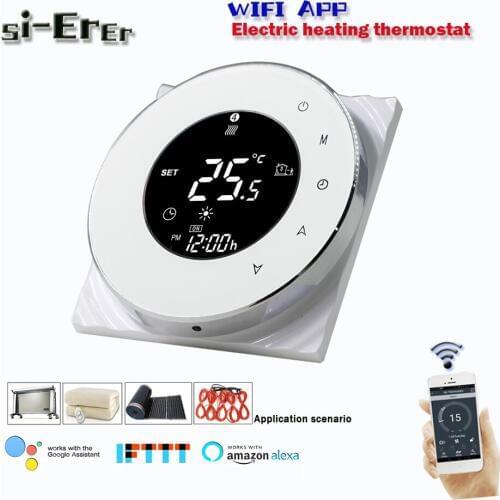 16A WiFi Smart Thermostat Temperature Controller Electric Underfloor Heating , Works with Alexa Google Home