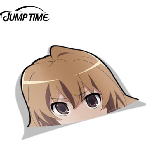 Jump Time 13cm x 8.9cm Aisaka Taiga Toradora! Big Head Anime Vinyl Car Stickers Funny Decals Laptop Windshield Bumper Car Wrap