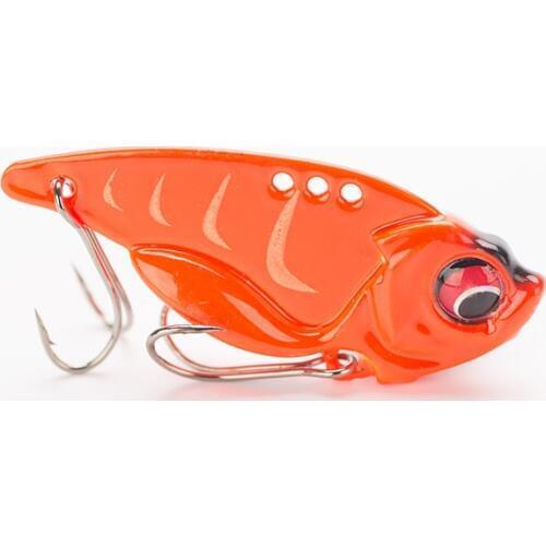 1Pcs 46mm 11g Metal VIB Fishing Lure Crankbait Bass Crank Bait Treble With 2 Hooks Spoon Bait Lead Fish Crankbait