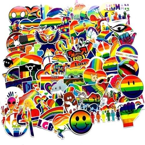 10/30/50 PCS Creative Rainbow Graffiti Scooter Notebook Guitar Waterproof Sticker Decorative Toy Wholesale