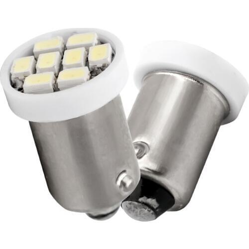 10pcs T11 T4W 8 LED 233 BA9S Cap Bayonet Interior Light Car License Plate Light Blanc plafonnier plaques veilleuses Door Lamp