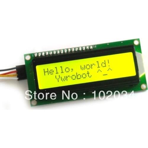 10pcs x Yellow Green Screen IIC/I2C 1602 LCD module with library files Light Beads
