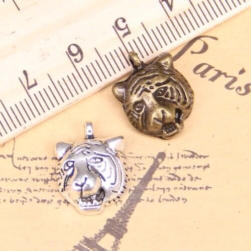 20pcs Charms tiger head 18x13mm Antique Pendants,Vintage Tibetan Silver Jewelry,DIY for bracelet necklace