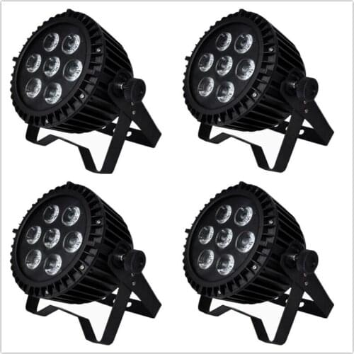 16pcs/lot 7pcs 18W led par waterproof par rgbwauv 6in1led light flat par slim par led 7x18