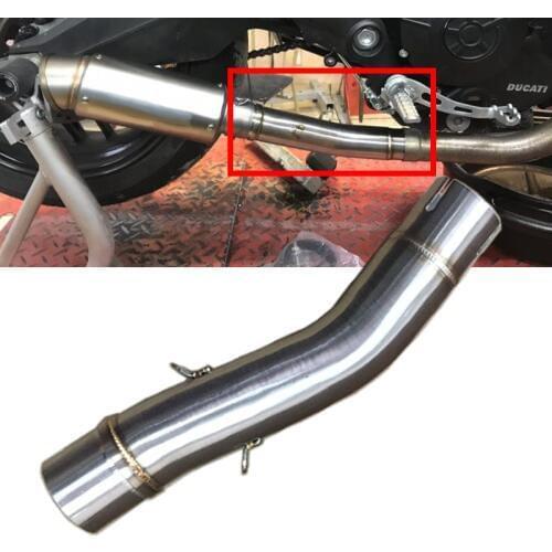51mm Stainless Steel Modified Silencer Motorcycle Exhaust Muffler Pipe mid tube Front Link Pipe For Ducati Scrambler 800 797