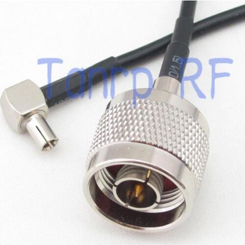 6in N male plug to TS9 male plug right angleRF connector adapter 15CM Pigtail coaxial jumper cable RG174 extension cord