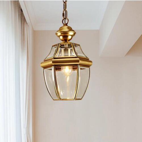 Retro 1 pcs copper Hanging lamp pendant light for Balcony Bar vintage pendant lamp E27 Corridor garden outdoor & indoor lighting