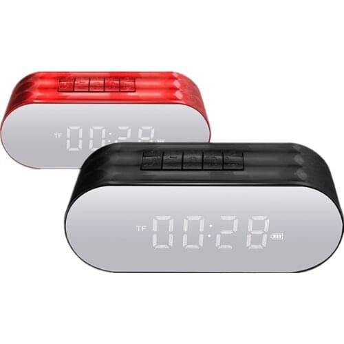 Subwoofer Bluetooth-Compatible Speaker FM Radio Digital Clock MP3 Music Player Portable Radio Receiver Support TF Card