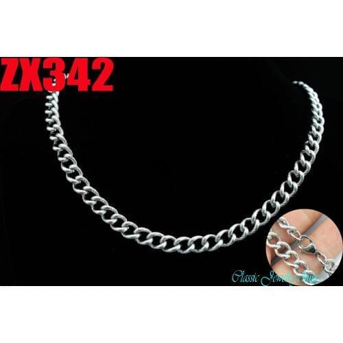 7mm Twill side chain stainless steel necklace fine ladys fashion Jewelry chains ZX342