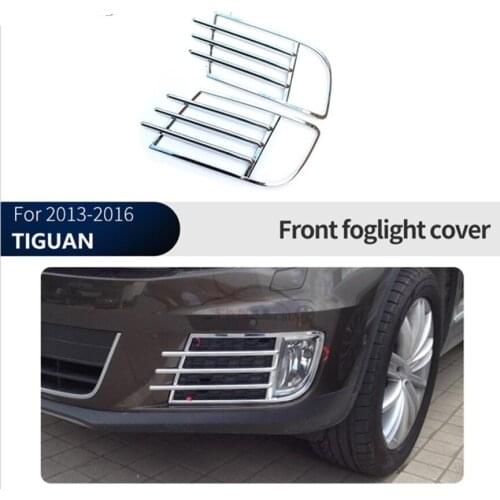 For Volkswagen VW Tiguan 2013-2017 ABS chrome front fog lamp decorative bright frame Front fog lamp frame Car Accessories