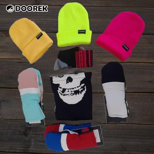 DOOREK Women Accessories for Winter Skiing Warm Snowboard Ski Mask gloves hat socks Four pieces naturehi