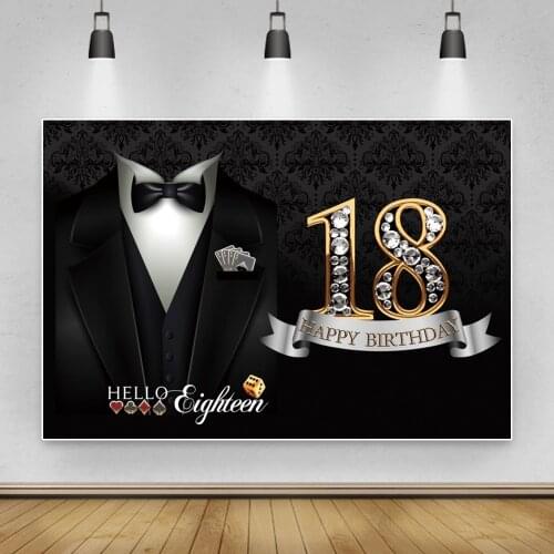 Laeacco Mr. Bar Mitzvah Men Birthday Party Decor Poster Tuxedo Glitter Diamond Customized Photography Background Photo Backdrop